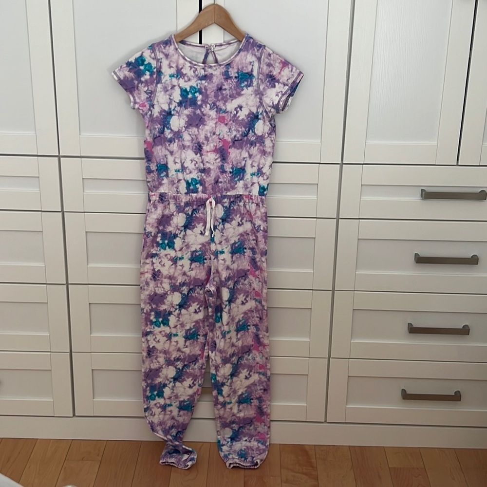 Kids Tie-Dye Purple Jumpsuit Romper